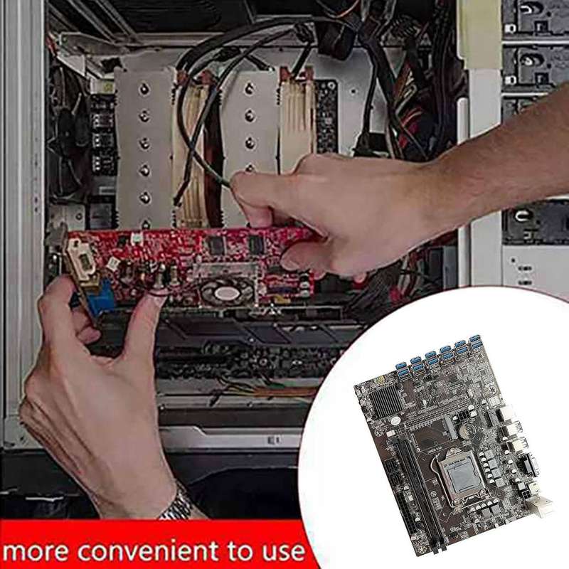 B250c Btc Mining Motherboard+2xsata Cable+switch Cable for Eth Miner