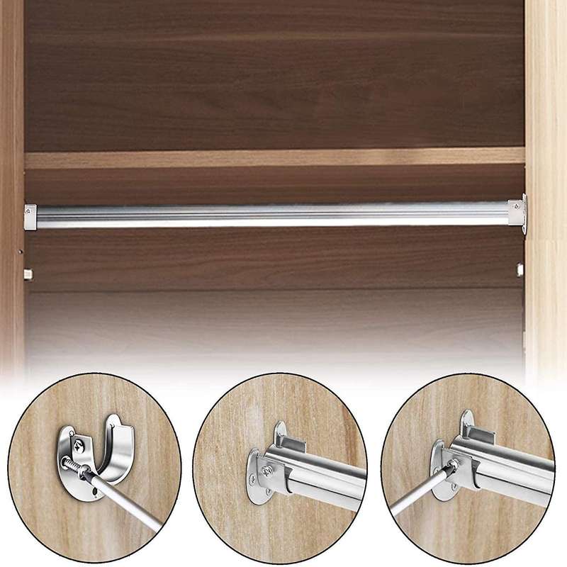 Stainless Steel Hanging Rod Bracket U Shaped Curtain Rod Bracket