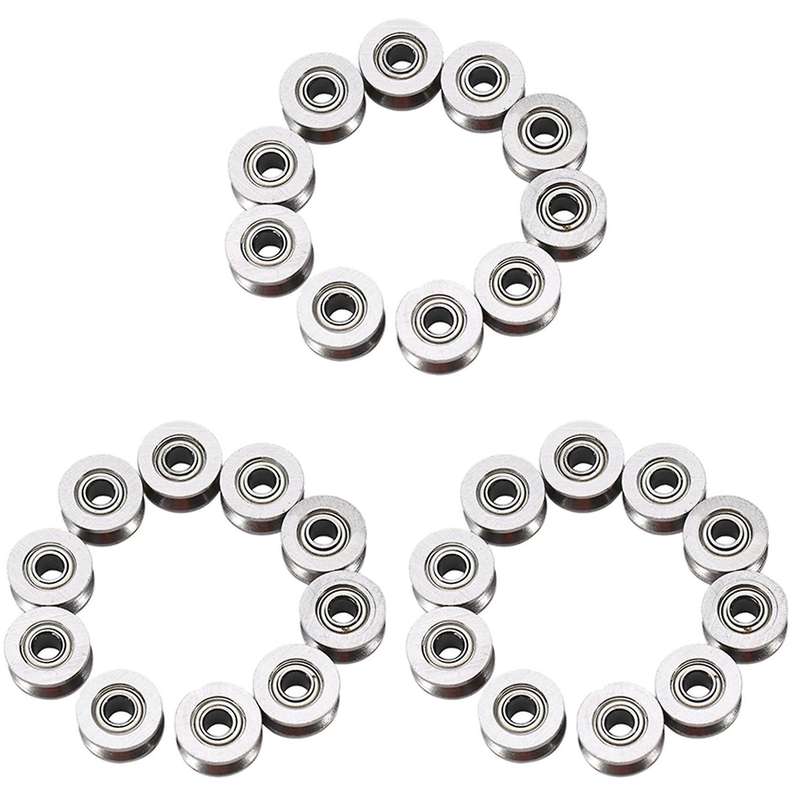 10pcs U Groove Bearing U624zz Carbon Steel Ball Bearing Pulley