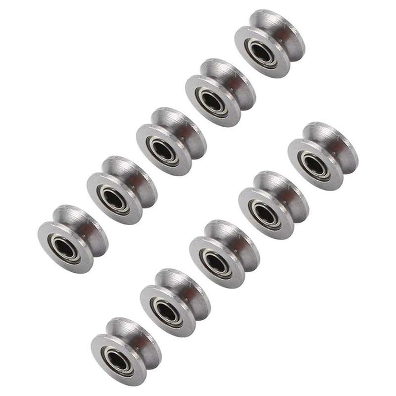 10pcs U Groove Bearing U624zz Carbon Steel Ball Bearing Pulley