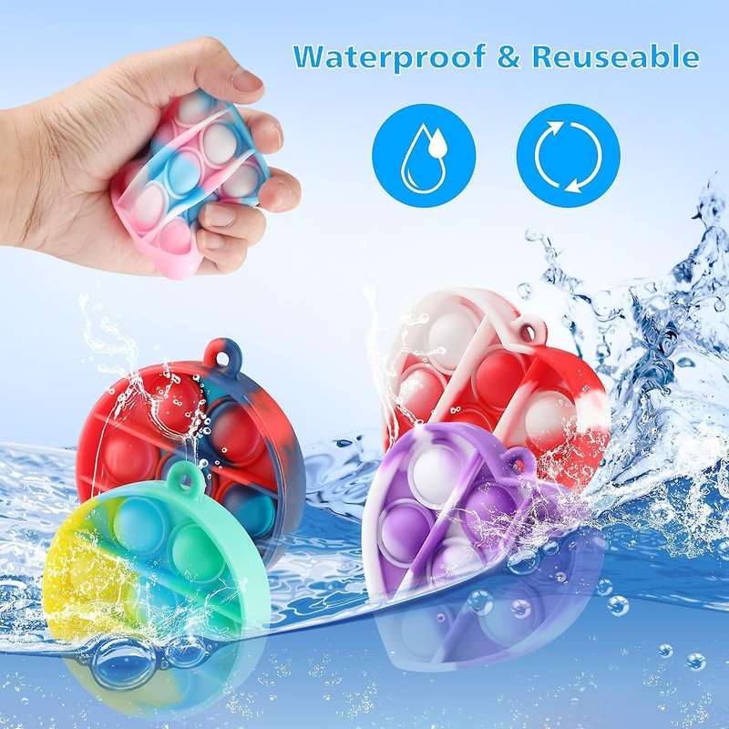 5pcs Mini Fidget Sensory Toy Silicone Keychain Toy Decompression