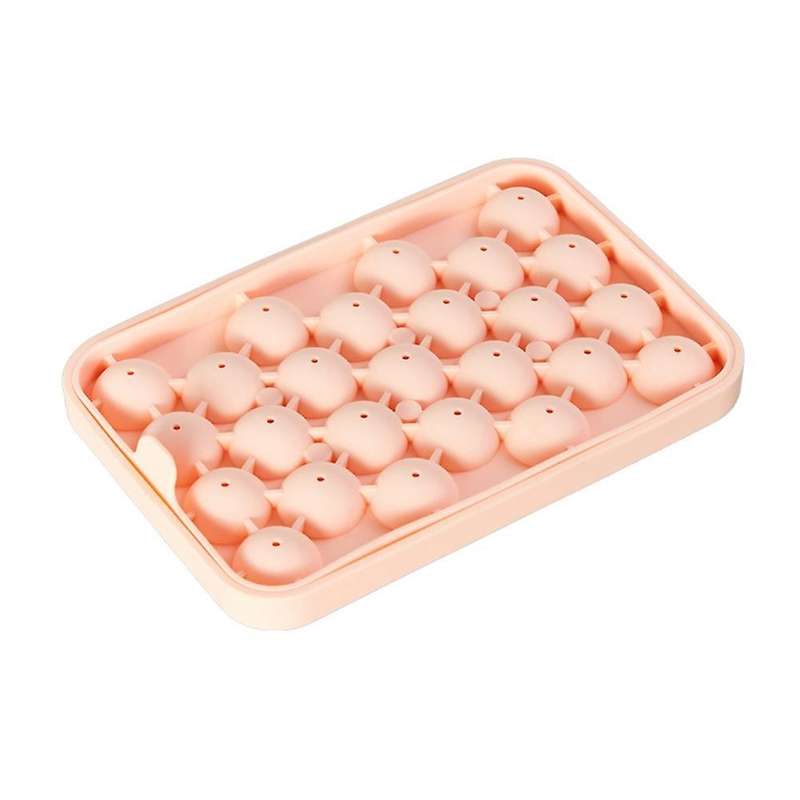 25 Grid Ice Cube Trays with Lids Ice Cube Mold Cube Bpa Free -pink