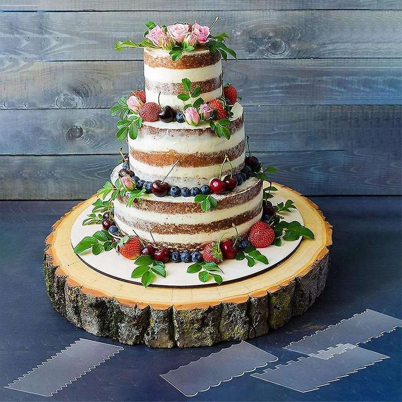 4pcs Transparent Acrylic Cake Scraper Kitchen Baking Tools Decorating
