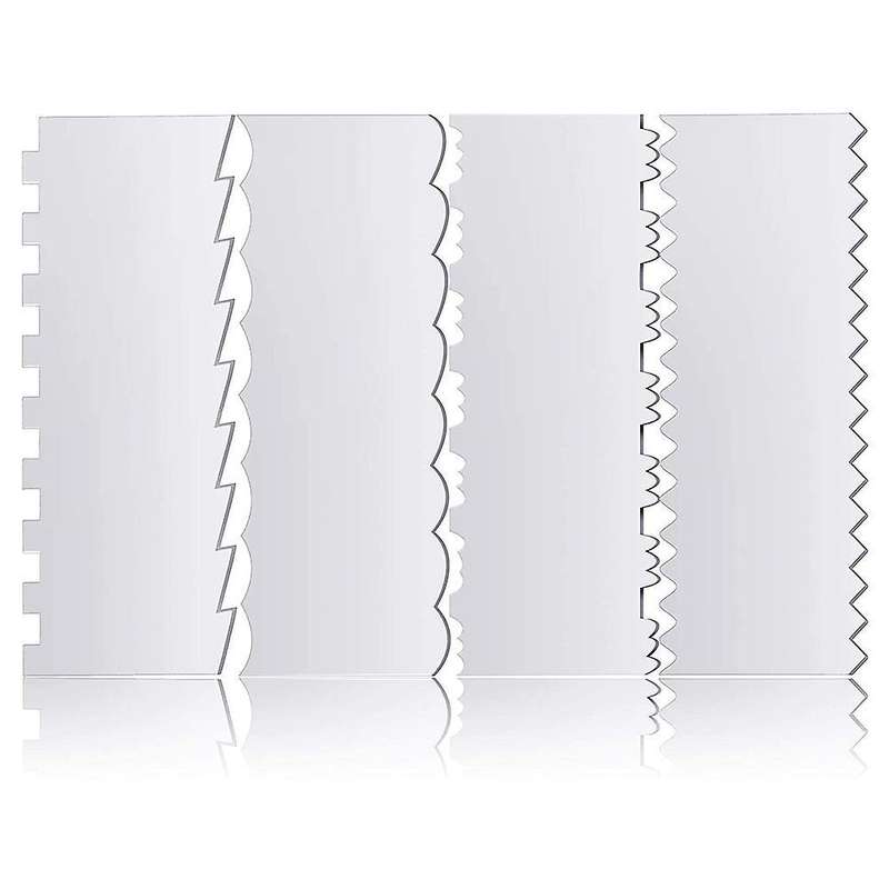 4pcs Transparent Acrylic Cake Scraper Kitchen Baking Tools Decorating