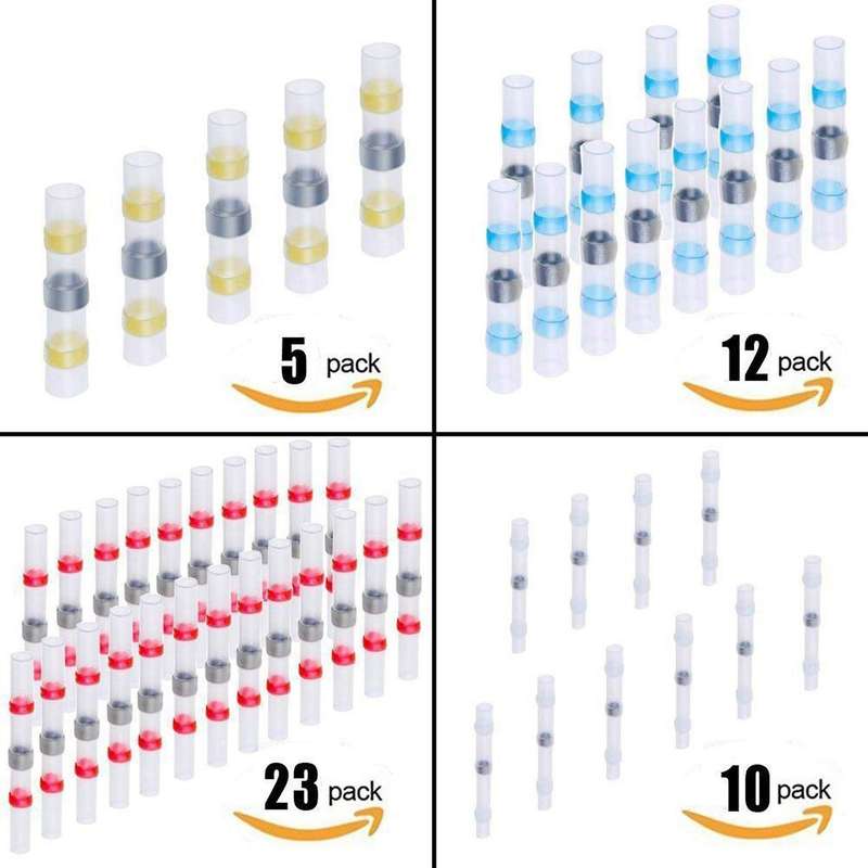 100pcs Solder Seal Wire Connector (46 Red 24 Blue 20 White 10 Yellow)