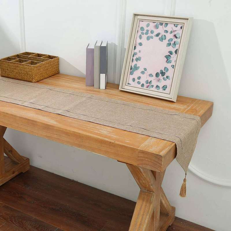 Table Runner with Tassels 14 X 72 Inches for Everyday Dining Wedding