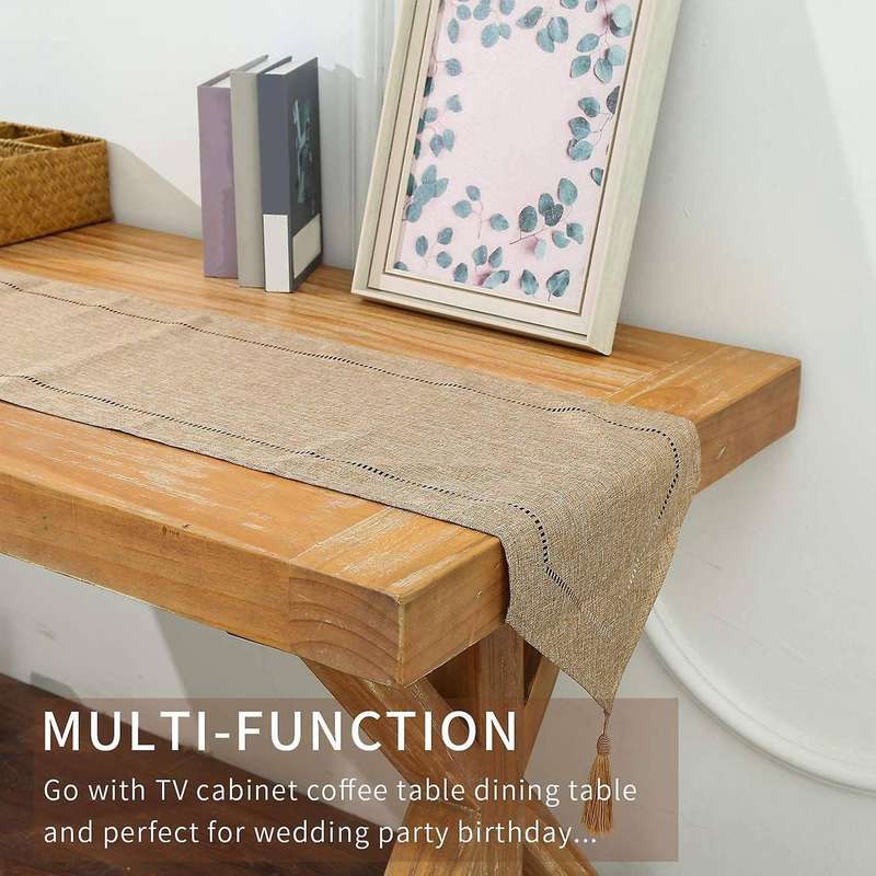 Table Runner with Tassels 14 X 72 Inches for Everyday Dining Wedding
