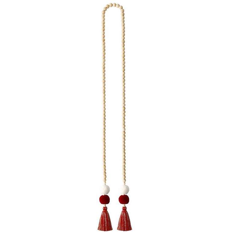 Bohemian Hair Ball Tassel Curtain Ornaments Home Decoration (red)