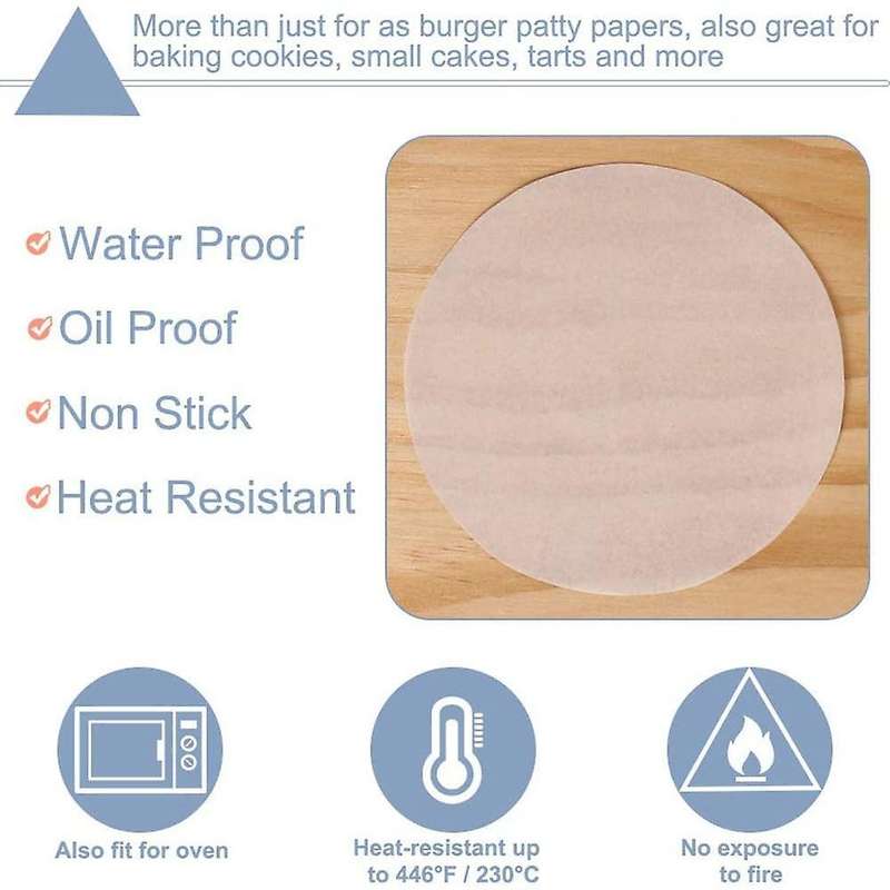 Baking Paper for 4/4.5 Inch Burger -500 Pieces Of Round Baking Paper