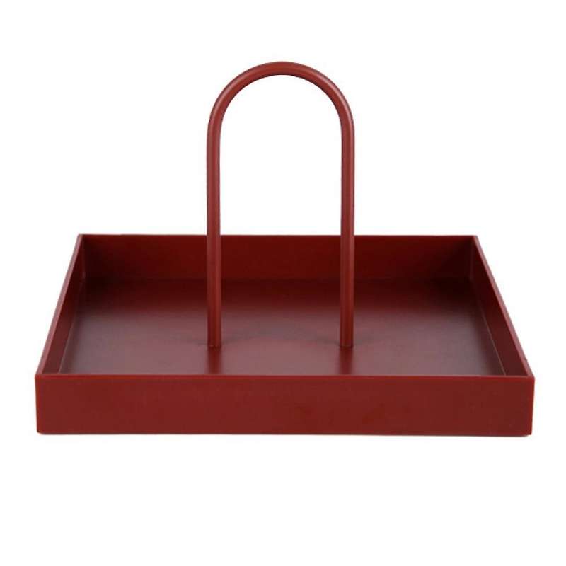 Desktop Storage Tray Plastic Square Jewelry Trays with Handle,b