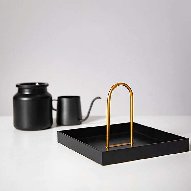Desktop Storage Tray Plastic Square Jewelry Trays with Handle,b