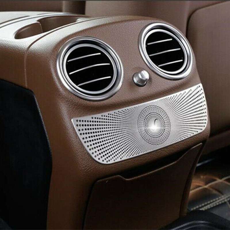 Matte Silver Rear Armrest Air Vent Outlet Cover Trim for Mercedes
