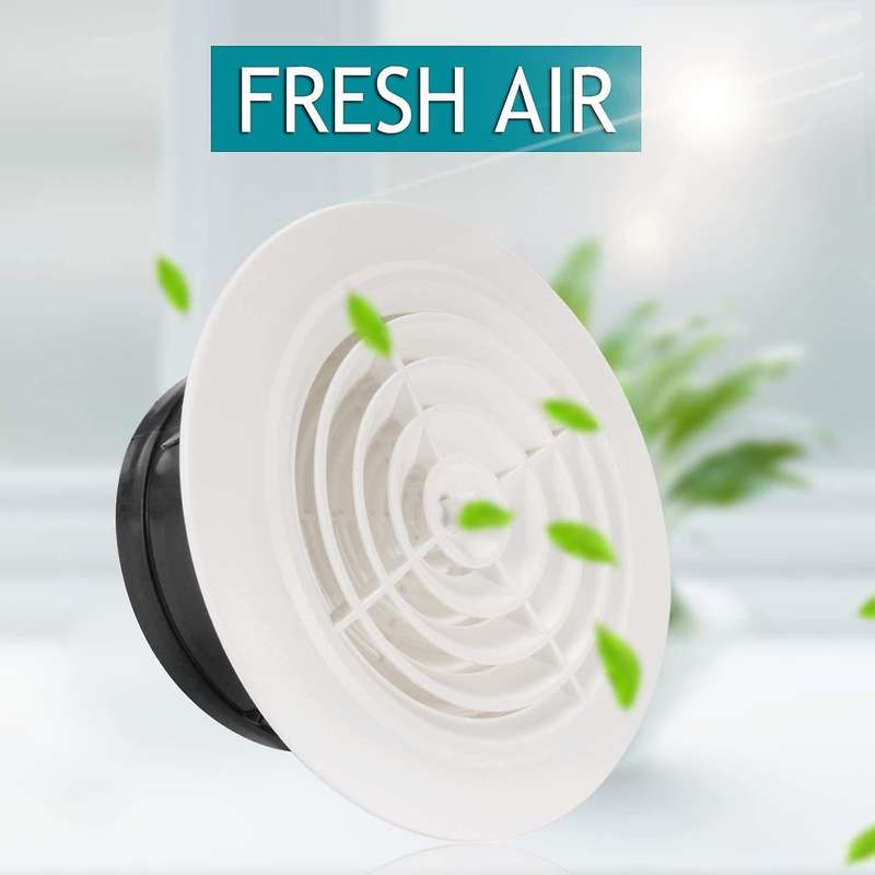 116mm Round Air Vent Abs Louver White Grille Cover for Bathroom