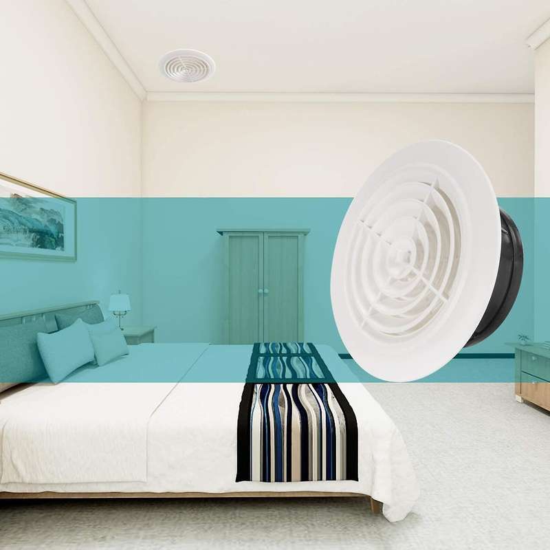 116mm Round Air Vent Abs Louver White Grille Cover for Bathroom