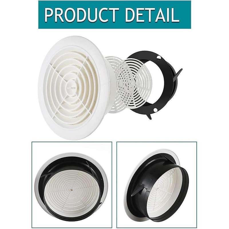 116mm Round Air Vent Abs Louver White Grille Cover for Bathroom