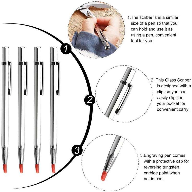 4pcs Tip Scriber Etching Engraving Pen Carve Engraver Scriber Tools