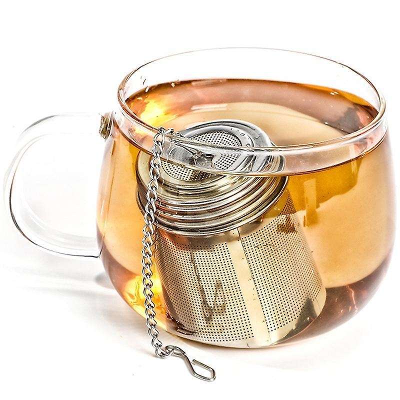 Stainless Steel Tea Infusers for Loose Tea with Chain Hook & Saucer