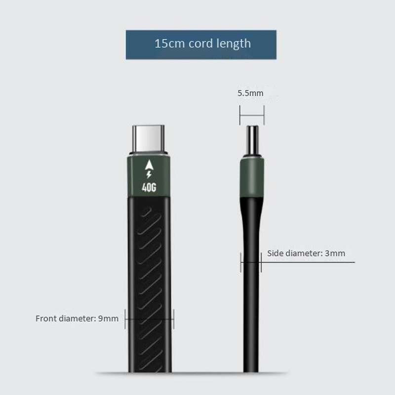 Jeyi Pd 60w 3 40gbps for Macbook Pro Quick Charge Data Cable,15cm