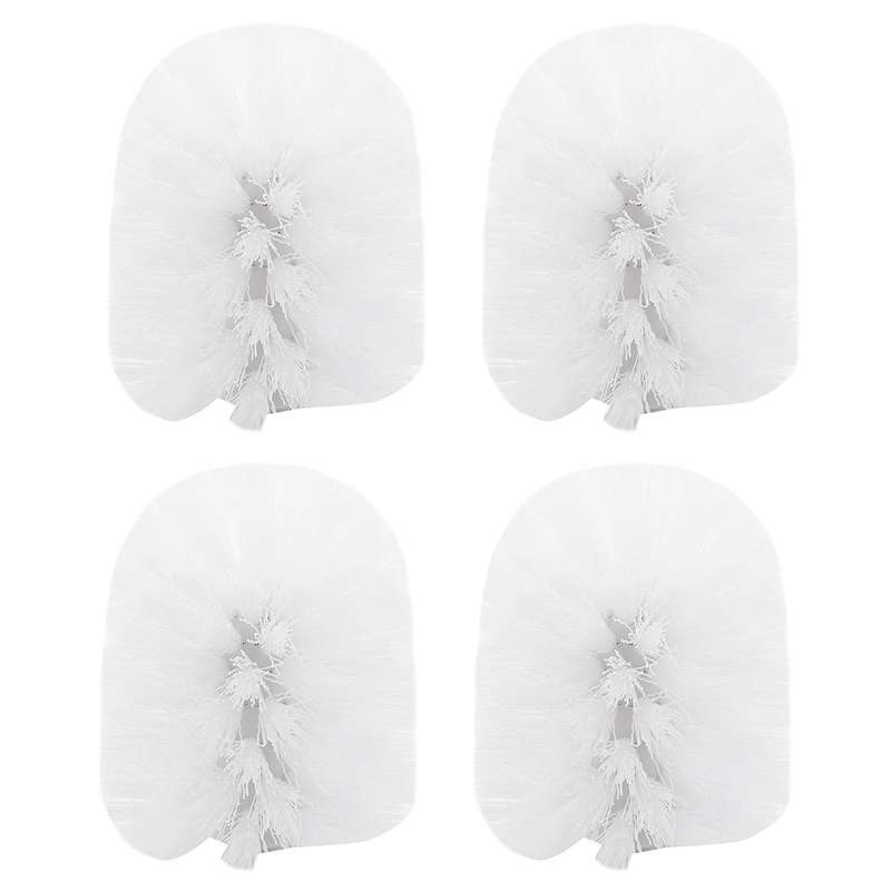 Plastic Toilet Cleaning Brushes Head Holders White (4x White Heads)