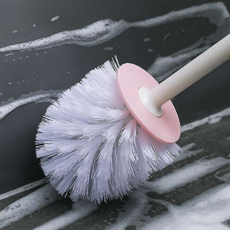 Wall Hanging Toilet Brush Holder Long Handle Cleaning Brush -pink