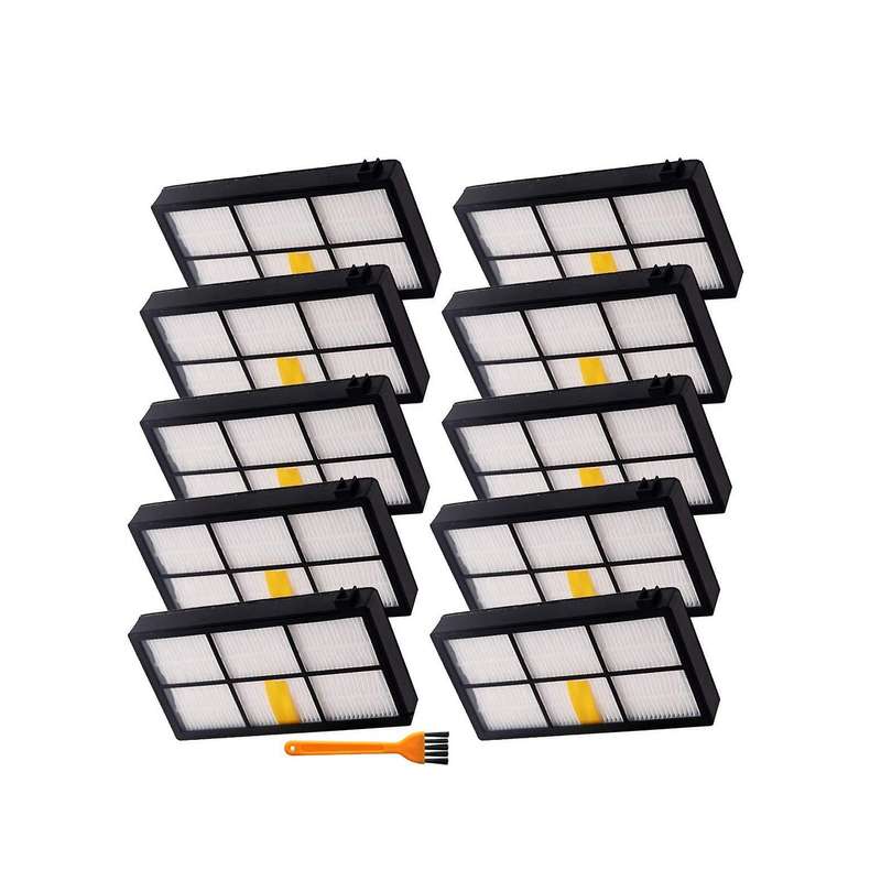 10pcs Filter,for Roomba Robotic 800&900 Series,with A Cleaning Brush
