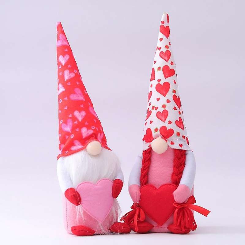 Valentines Day Decor, Handmade Faceless Doll Rudolph Plush Toy, B