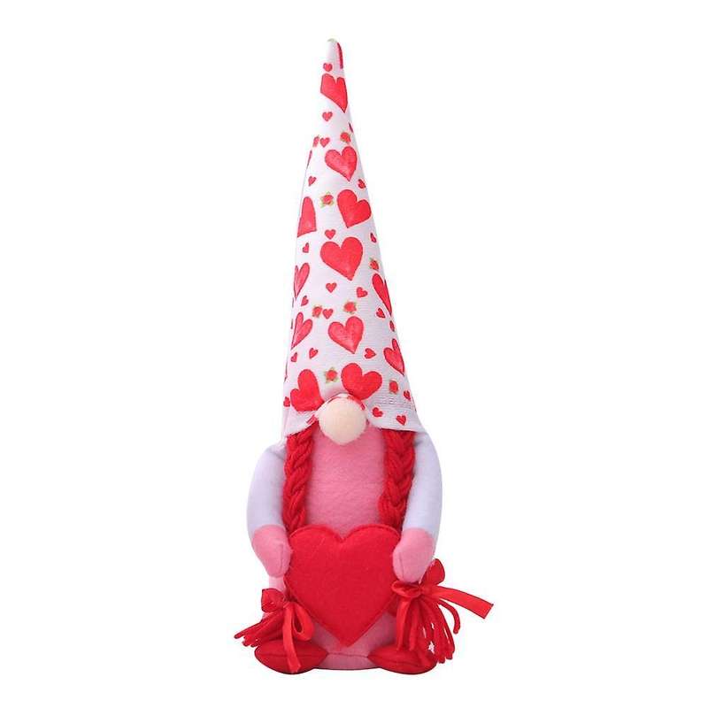Valentines Day Decor, Handmade Faceless Doll Rudolph Plush Toy, B