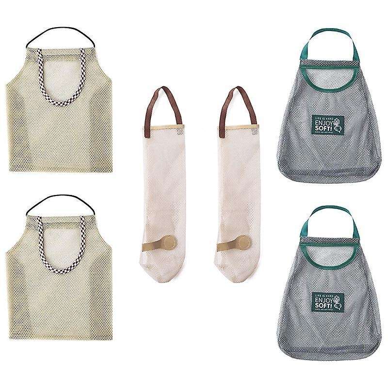 Hanging Storage Vegetable Mesh Bag Washable Wall Hanging Fruit Basket