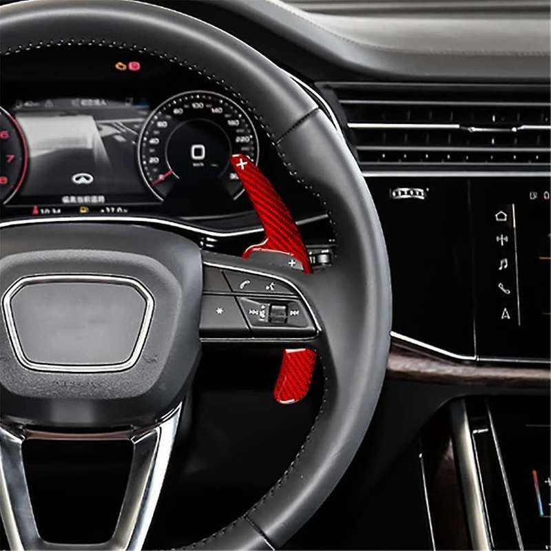 Car Carbon Fiber Steering Wheel Paddle Shift Extension Shifter,red
