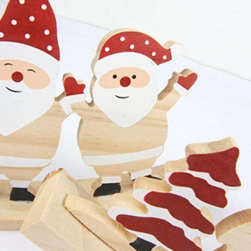2pcs Christmas Wooden Swing Santa Xmas Wood Craft Swing Ornaments