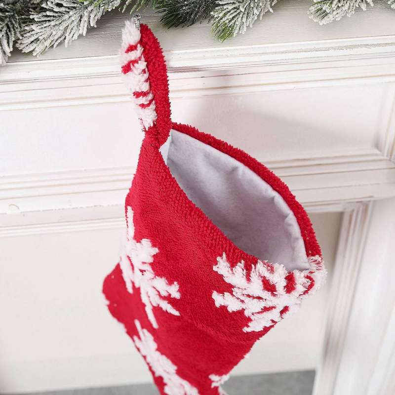 Stocking Snowflake Pattern Candy Sock Gift Bag for Christmas Party