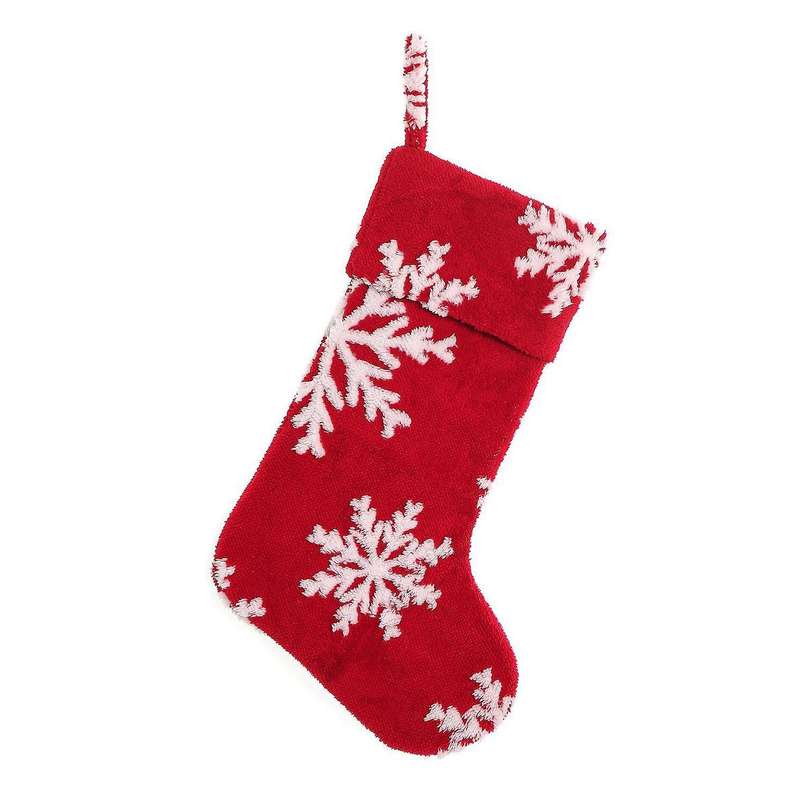 Stocking Snowflake Pattern Candy Sock Gift Bag for Christmas Party