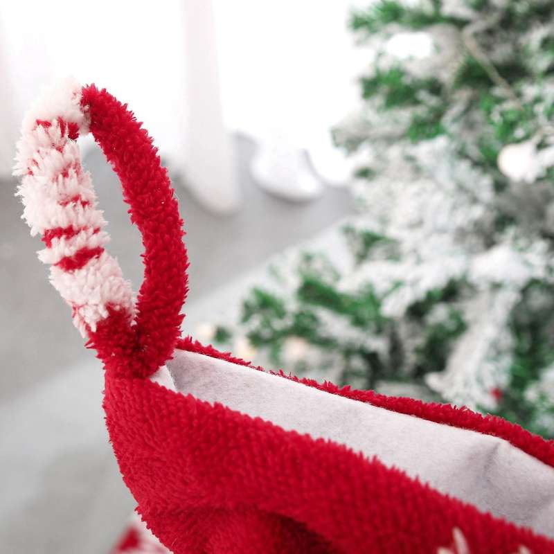 Stocking Snowflake Pattern Candy Sock Gift Bag for Christmas Party