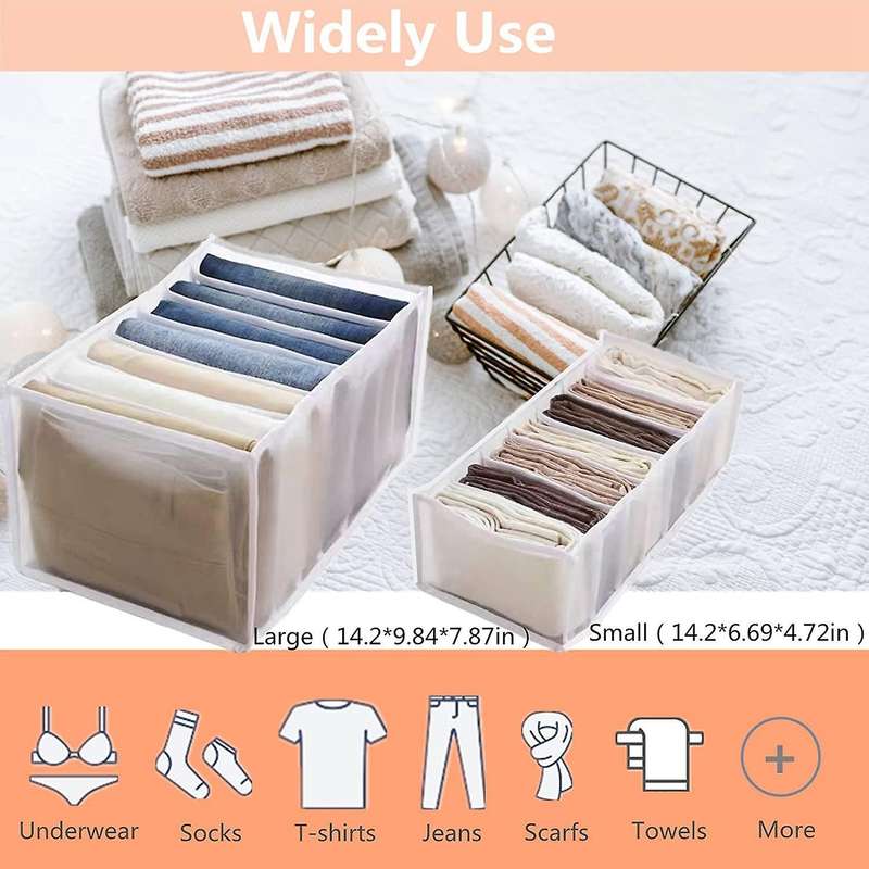 3pcs Wardrobe Clothes Organizer,mesh Foldable Drawer Organizers