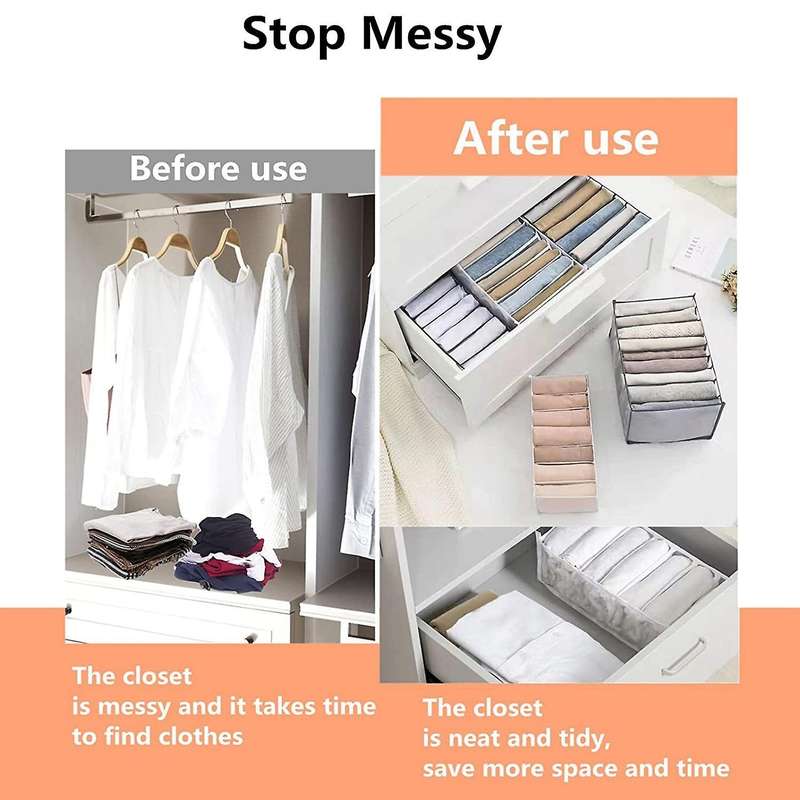 3pcs Wardrobe Clothes Organizer,mesh Foldable Drawer Organizers