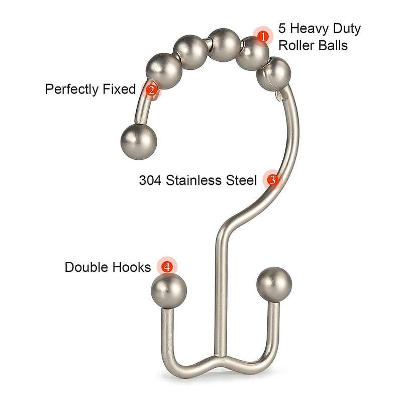 Shower Curtain Hooks Curtain Rings Stainless Steel Hooks B