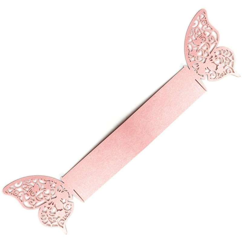 50pcs 3d Butterfly Paper Napkin Rings for Weddings Party Table Decor