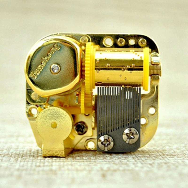 Diy 18 Note Gold Plated Windup Musical Mechanism Movement