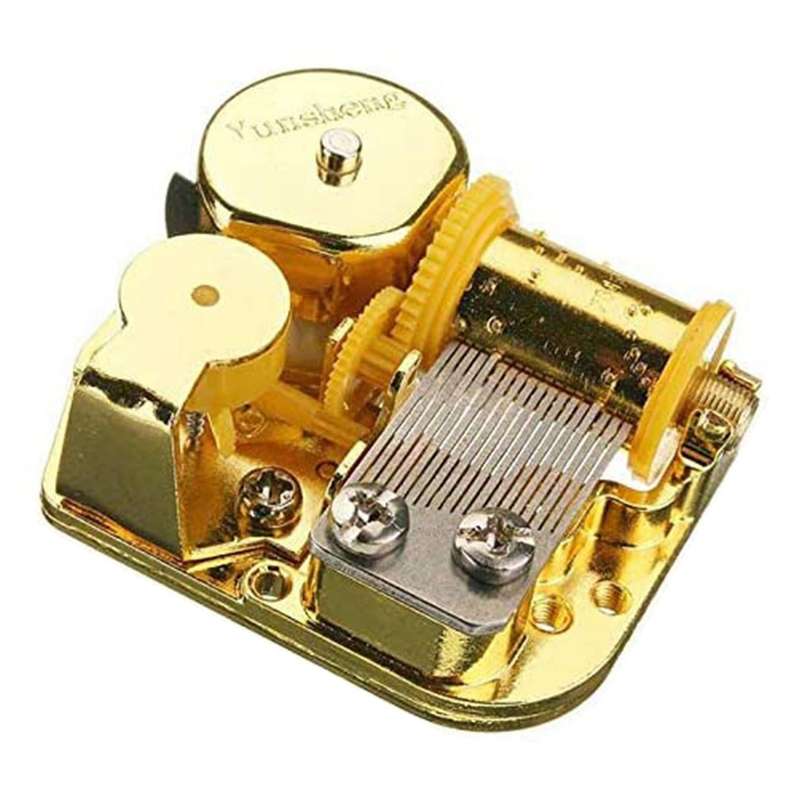 Diy 18 Note Gold Plated Windup Musical Mechanism Movement
