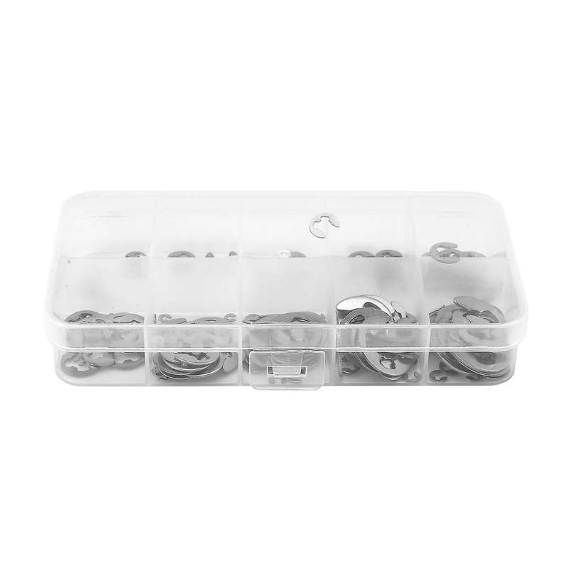 120pcs Stainless Steel E-type Retaining Ring Circlip Assortment Kit