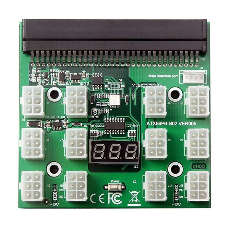 Breakout Board for Hp 1200w 750w Psu Gpu Miner Mining Btc Eth