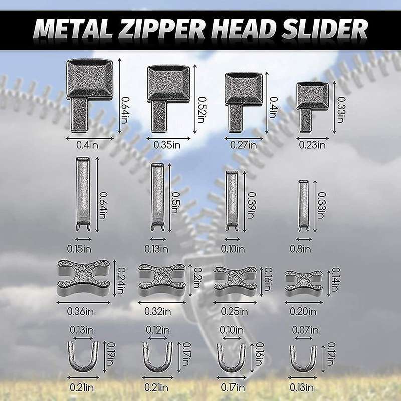 120 Pieces Metal Zipper Head Slider,zipper Stopper Repair Tool Kit