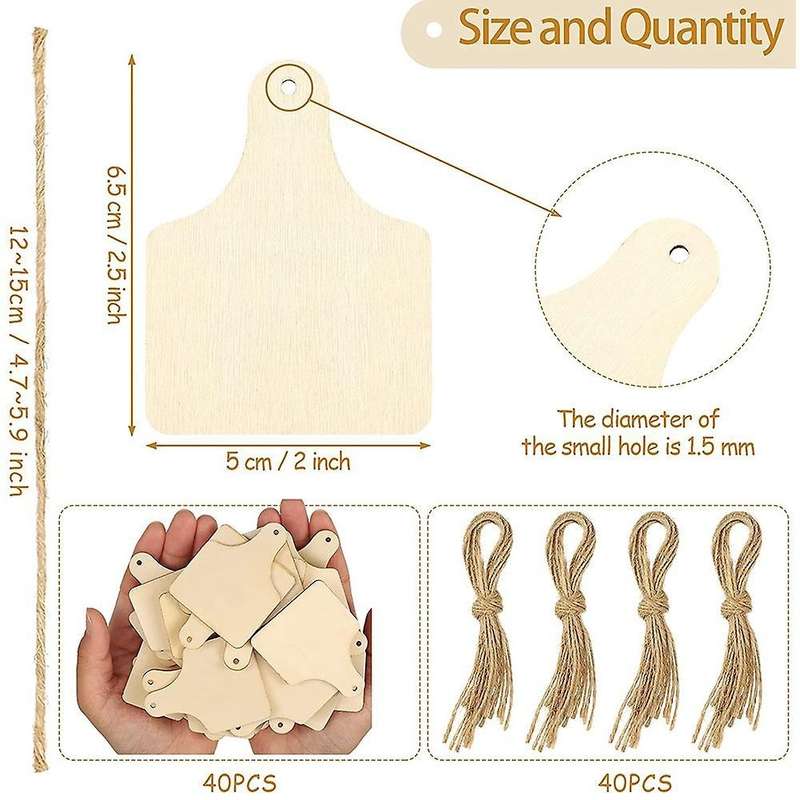 Wooden Tags Unfinished Rustic Hanging Tags Blank Wooden Labels