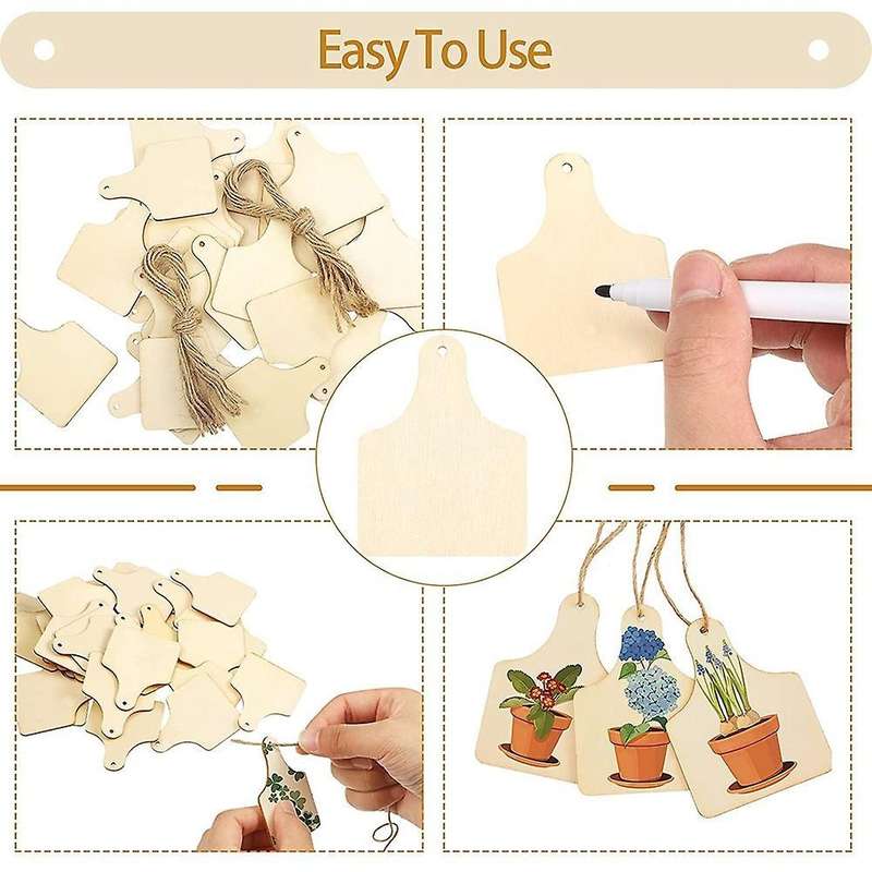 Wooden Tags Unfinished Rustic Hanging Tags Blank Wooden Labels