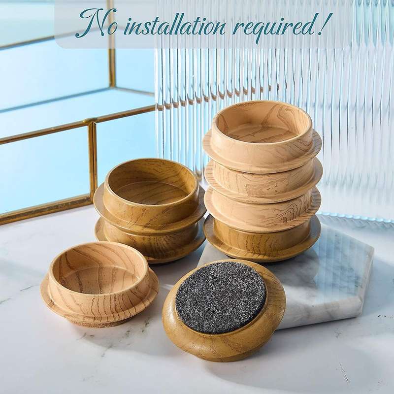 8 Pieces Felt Floor Cups 4.5 Cm Furniture Felt Castors for Chair Legs