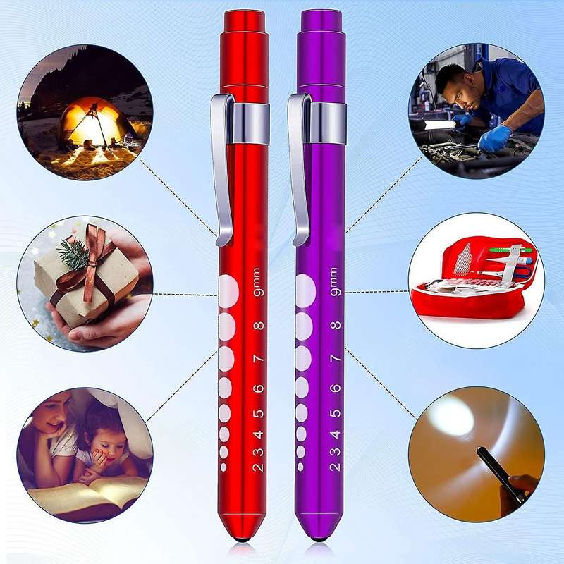 Pen Light Nurse Led Reusable Led Penlight with Pupil(6 Pieces )
