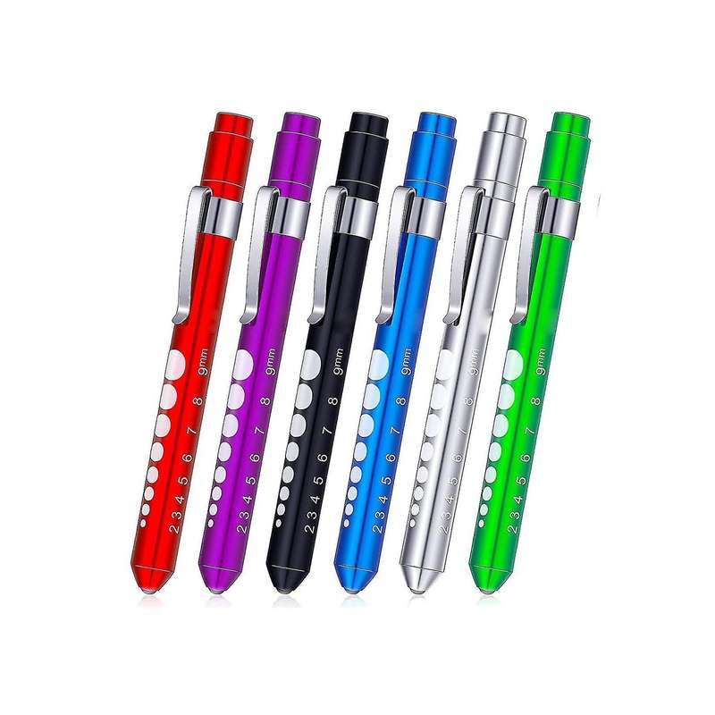 Pen Light Nurse Led Reusable Led Penlight with Pupil(6 Pieces )