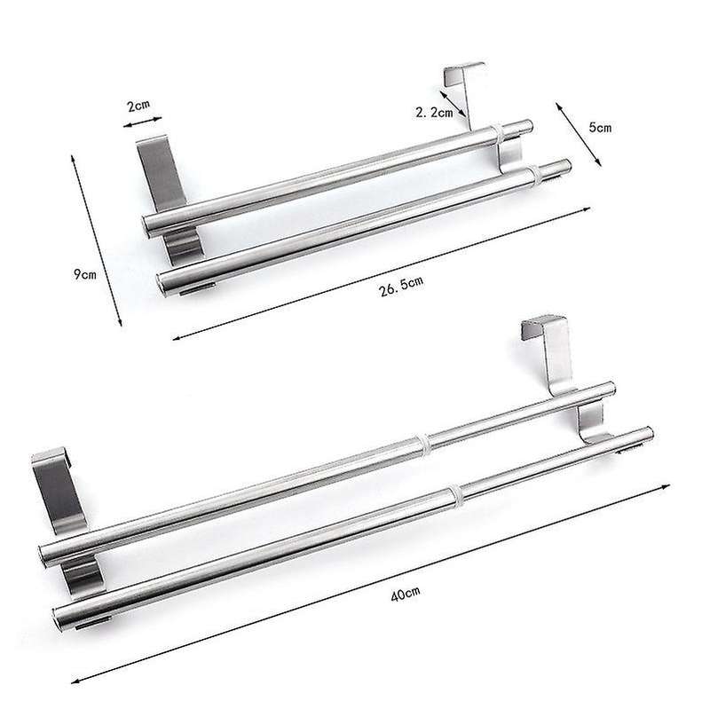 Retractable Towel Rack Towel Bar for Bathroom Supply(40cm Double Bar)