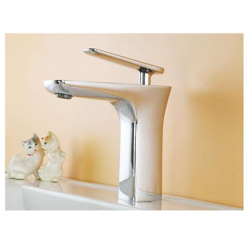 Copper Kitchen Sink Faucet Mixer Taps for Bathroom Bar Sink (silver)