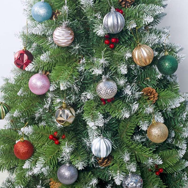 12pcs Boxed Christmas Ball Glitter Baubles Balls Ornament Pendant B